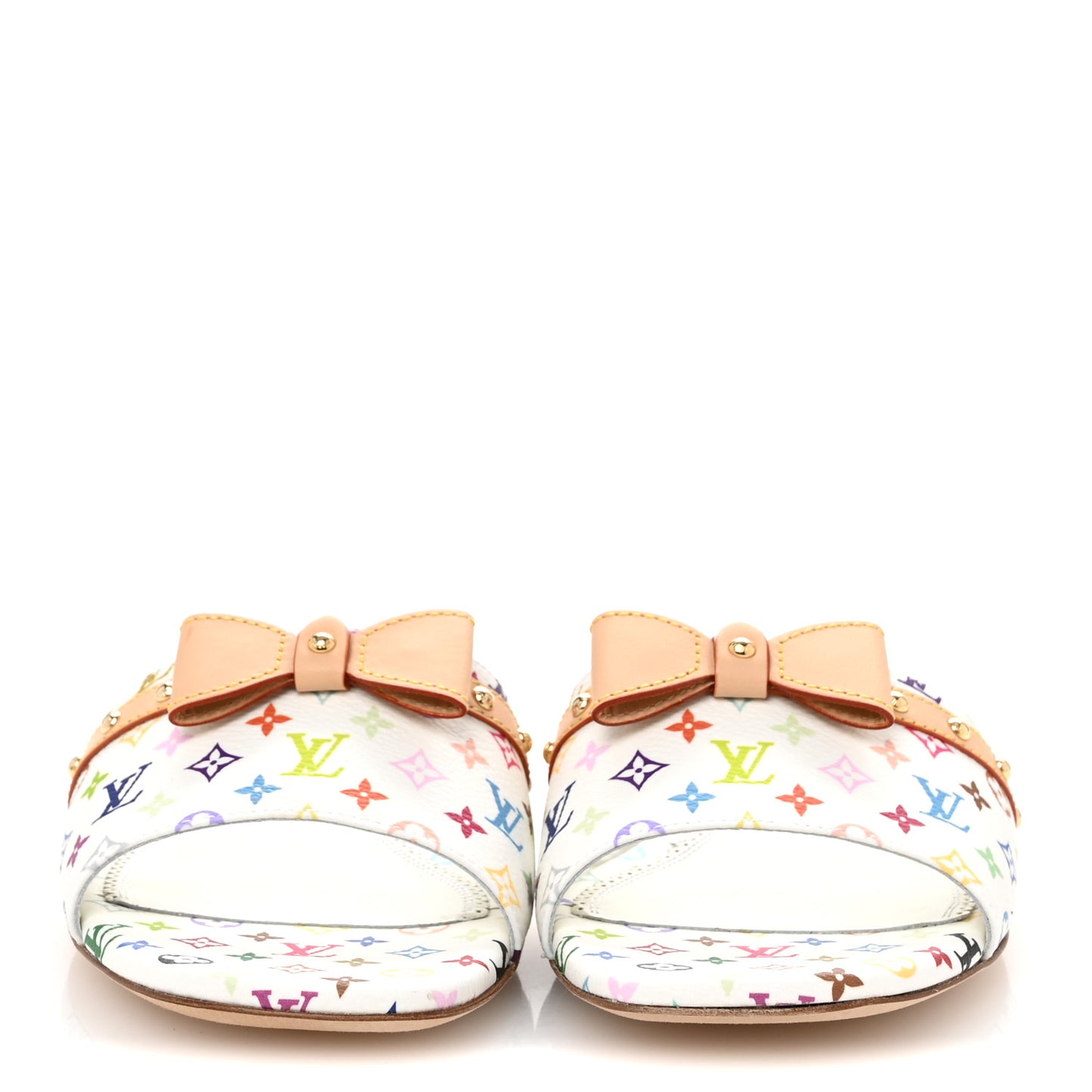 LV X TM Monogram Multicolor 6AM Flat Mule Sandals 39 White