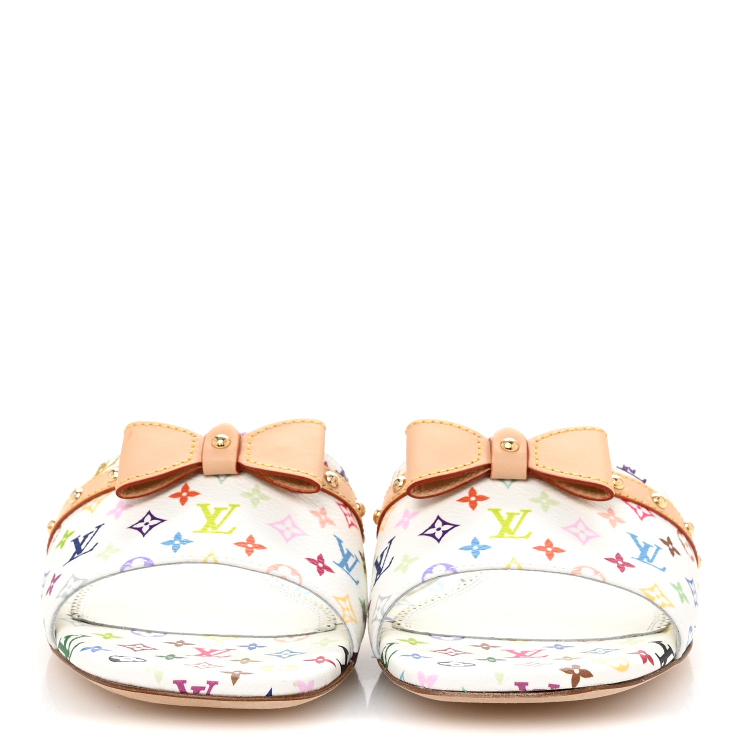 Louis Vuitton LV X TM Monogram Multicolor 6AM Flat Mule Sandals 39 White 3 of 10