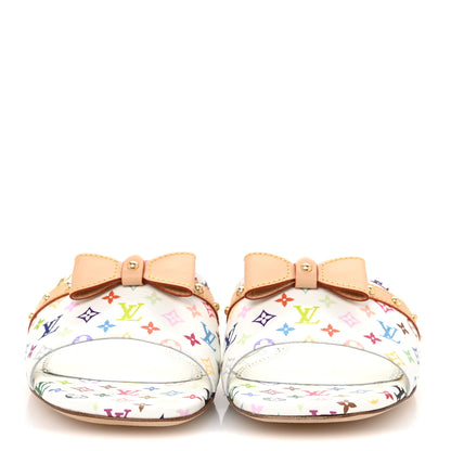 Louis Vuitton LV X TM Monogram Multicolor 6AM Flat Mule Sandals 39 White 3 of 10