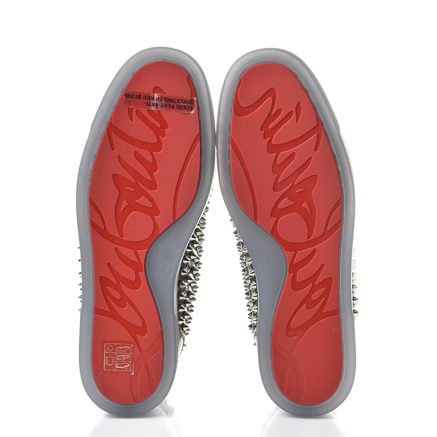 Specchio Mens Louis Spikes Flat Sneakers 41 Silver