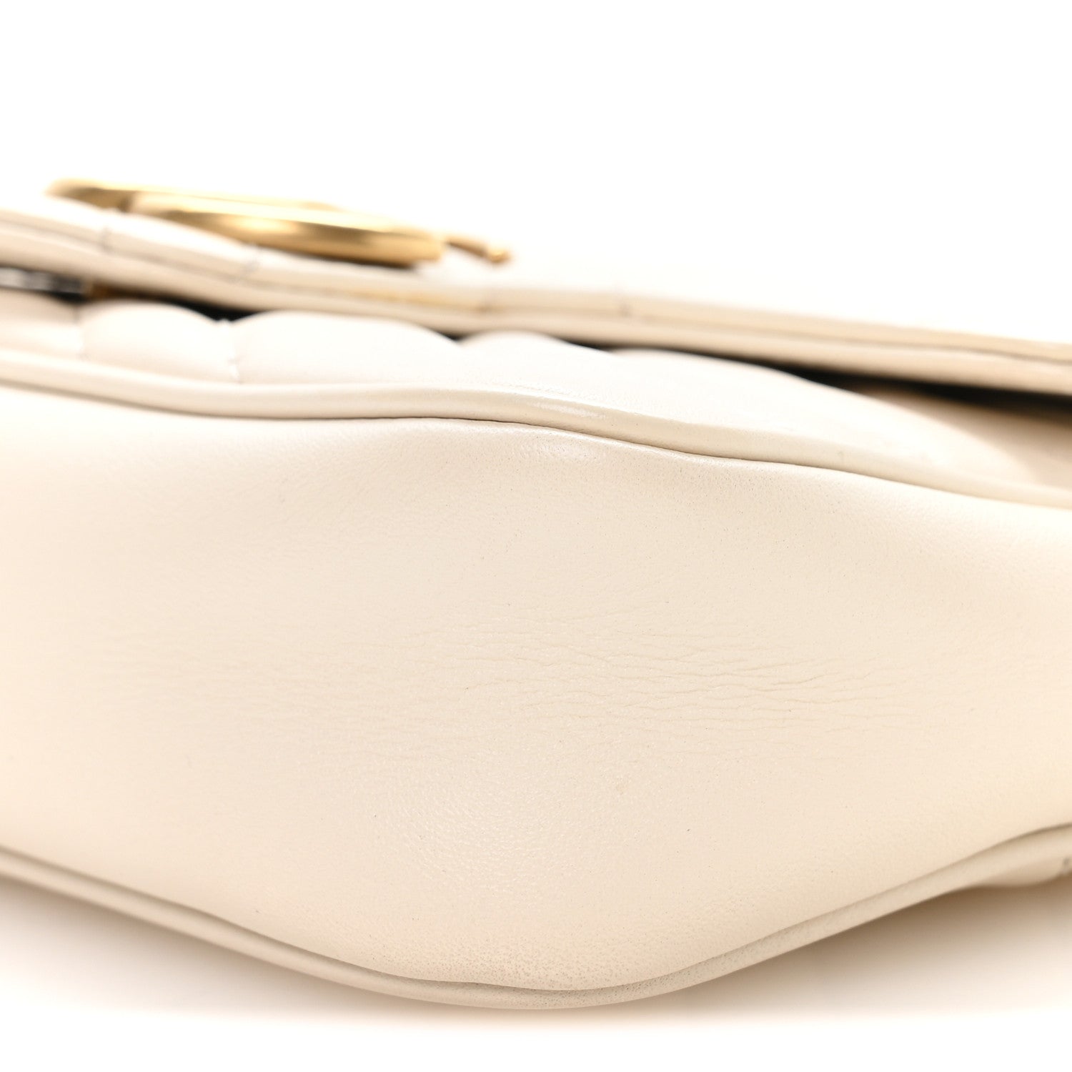 Gucci Calfskin Matelasse Super Mini GG Marmont Shoulder Bag White 10 of 10