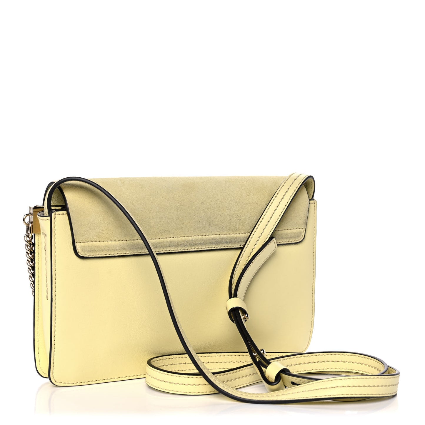 Suede Calfskin Small Faye Shoulder Bag Lemonade