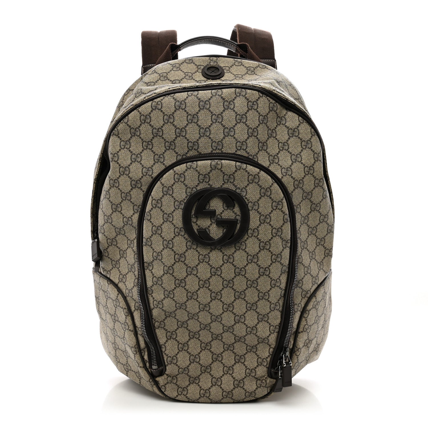 Gucci GG Plus Monogram Interlocking G Medium Backpack Dark Brown 1 of 10