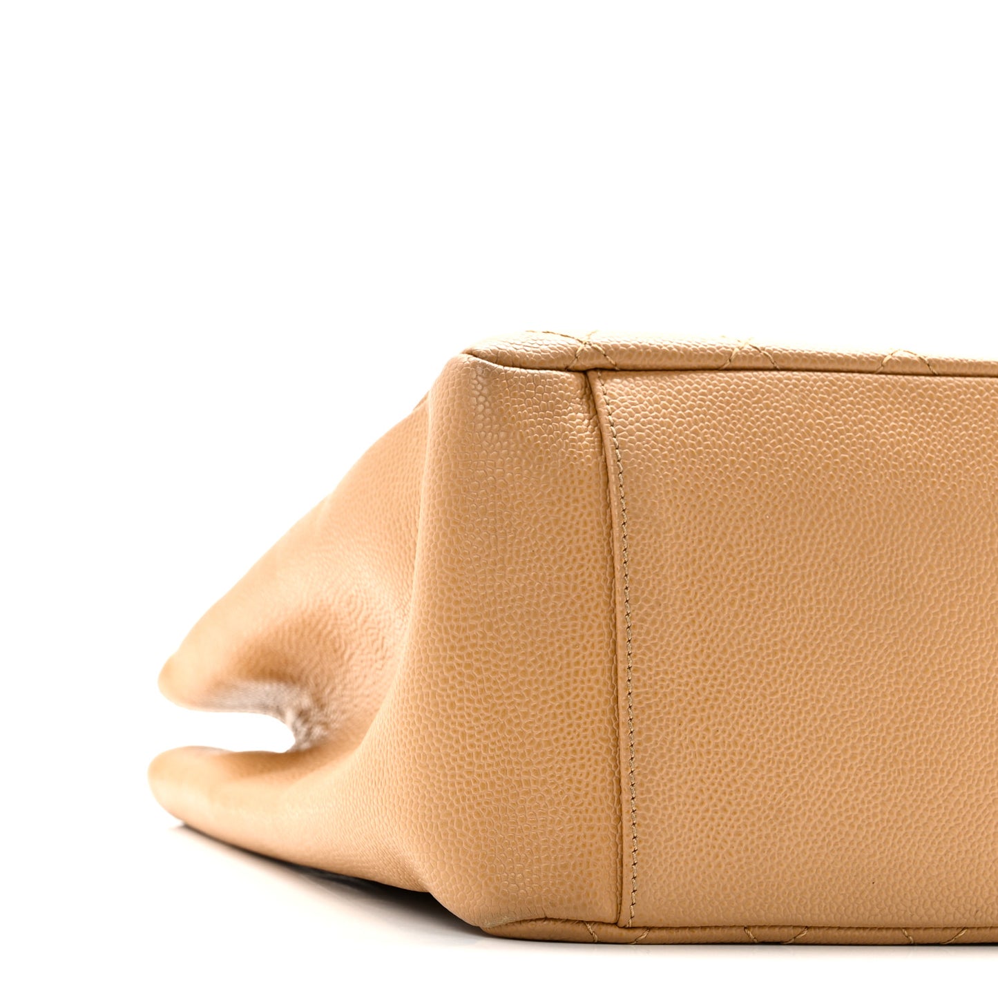 Caviar Quilted Grand Shopping Tote GST Dark Beige