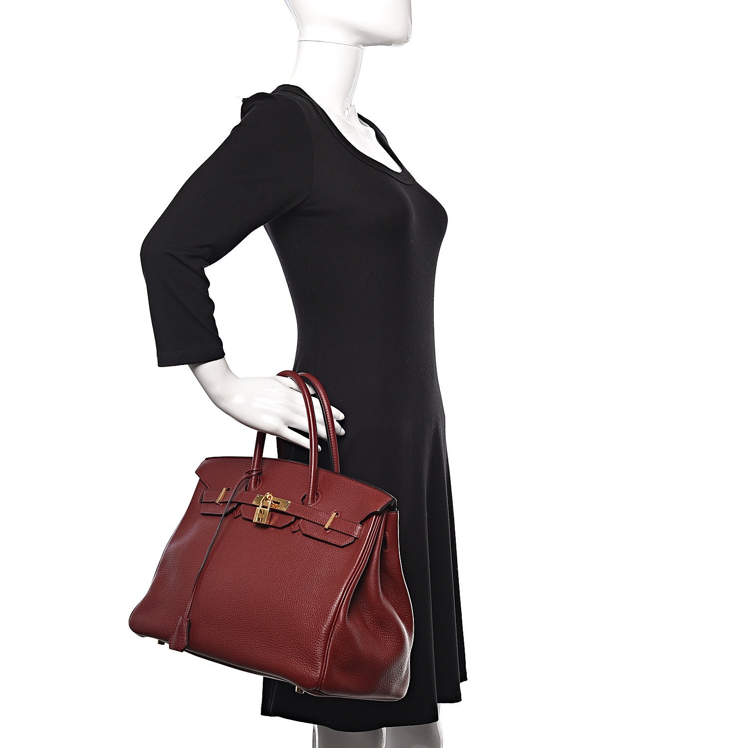Hermes Taurillon Clemence Birkin 35 Rouge H 2 of 37