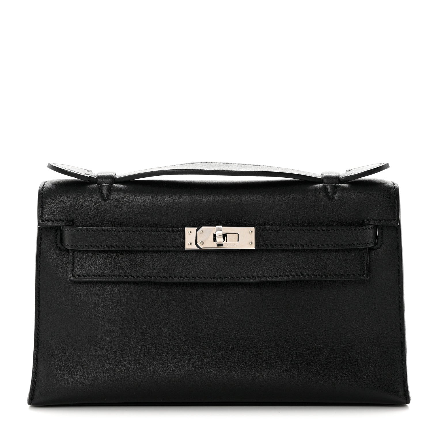 Hermes Swift Kelly Pochette Clutch Black 1 of 12