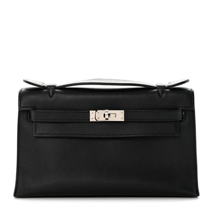 Hermes Swift Kelly Pochette Clutch Black 1 of 12