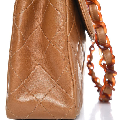 Chanel Lambskin Tortoise Chain Square Flap Camel 14 of 22