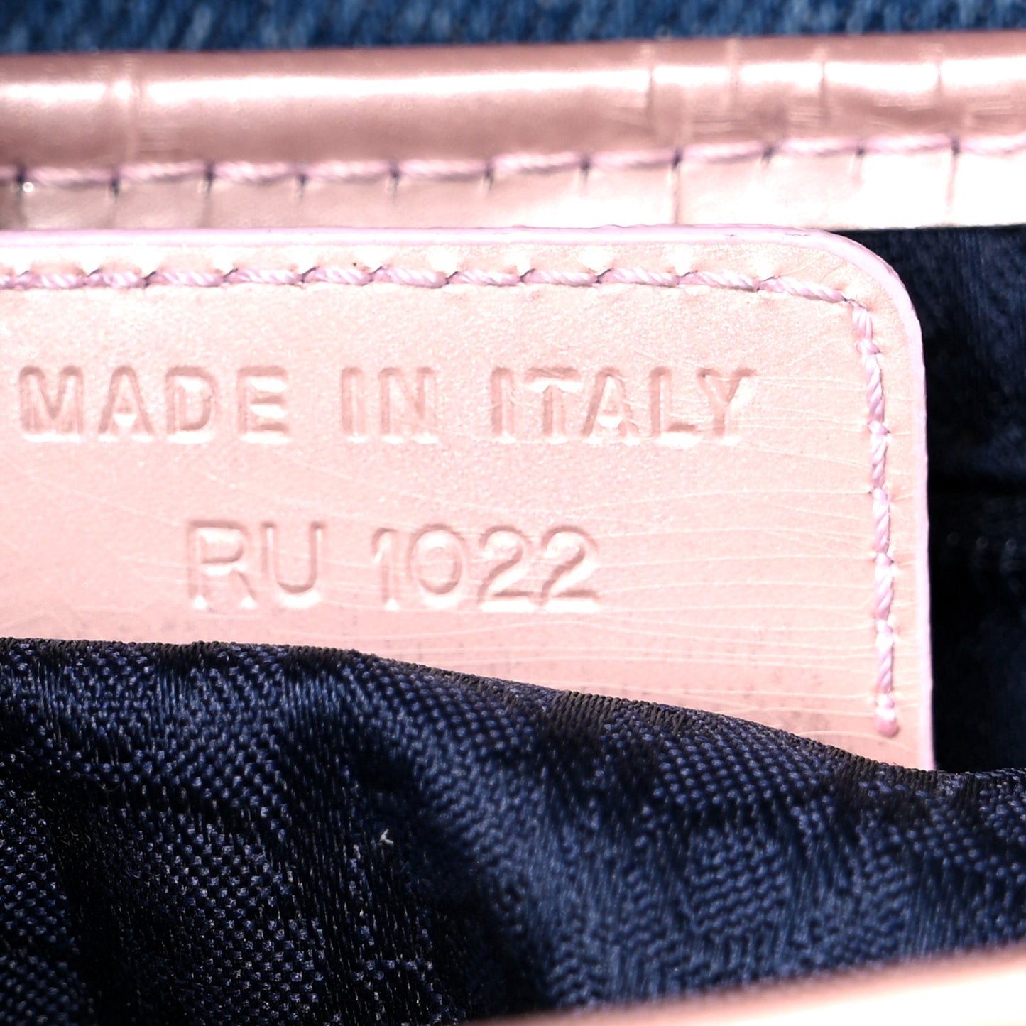 Patent Denim Jeans Saddle Bag Blue Pink