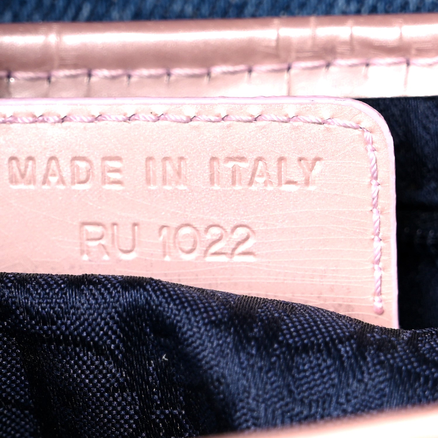 Christian Dior Patent Denim Jeans Saddle Bag Blue Pink 6 of 27