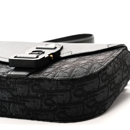 Christian Dior Oblique Jacquard Grained Calfskin Mini Saddle Messenger Bag With Flap Black 10 of 10