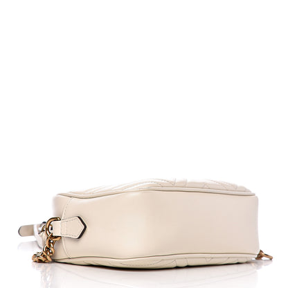 Gucci Calfskin Matelasse Small GG Marmont Chain Shoulder Bag White 4 of 15