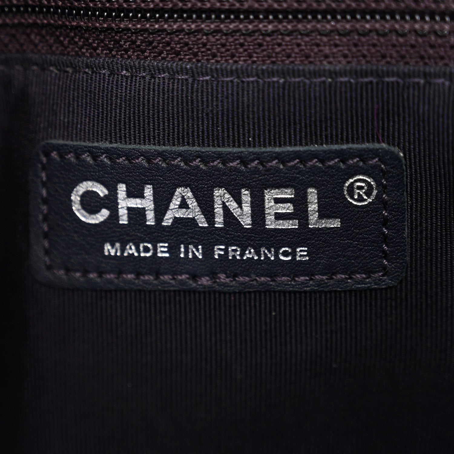 Chanel Calfskin Quilted Large CC Shopping Tote Dark Purple 7 of 11