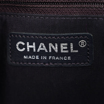Chanel Calfskin Quilted Large CC Shopping Tote Dark Purple 7 of 11