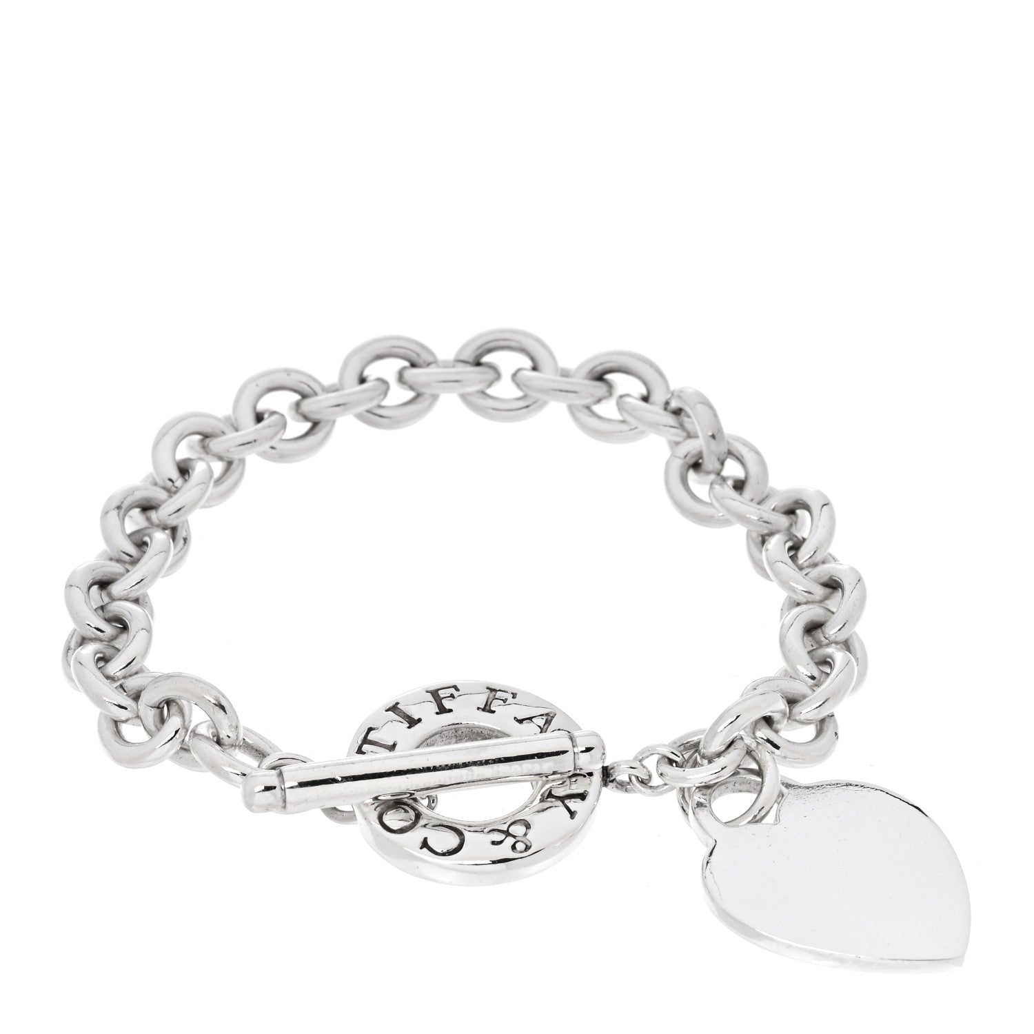 Tiffany Sterling Silver Heart Tag Toggle Bracelet 1 of 4
