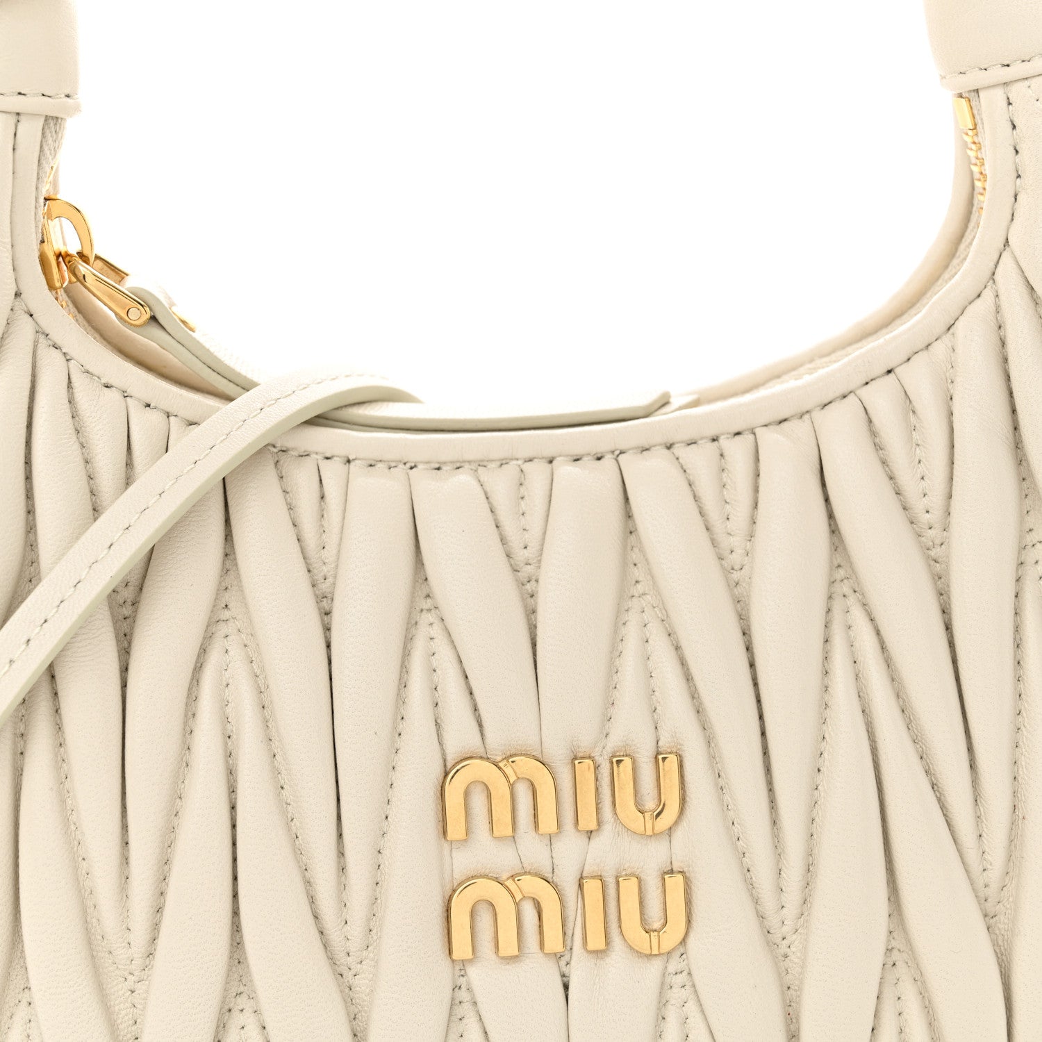 Miu Miu Nappa Matelasse Small Wander Hobo White 8 of 10