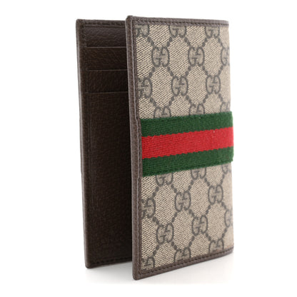 Gucci GG Supreme Monogram Web Passport Case Beige Brown 3 of 8