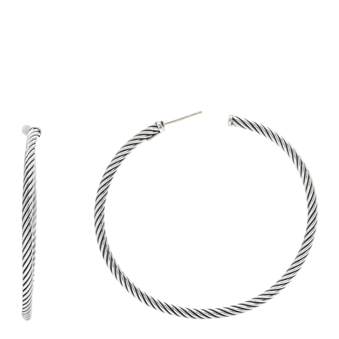 Sterling Silver Large Cable Classics Hoop Earrings
