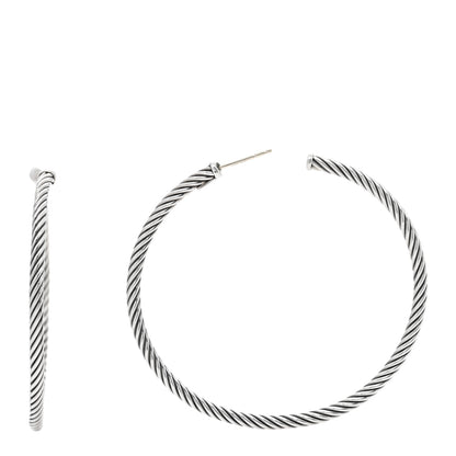 David Yurman Sterling Silver Large Cable Classics Hoop Earrings 1 of 4