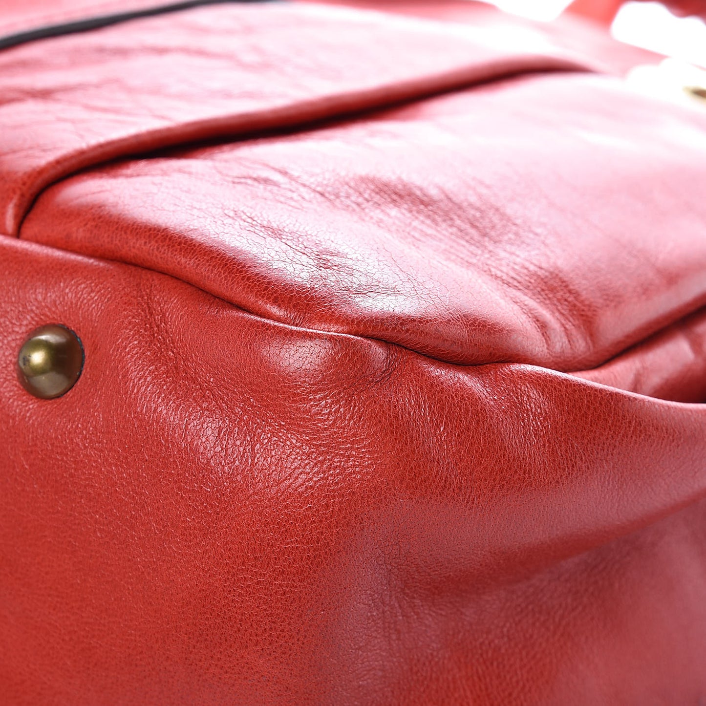 Lambskin Large Heloise Satchel Vermillion Red