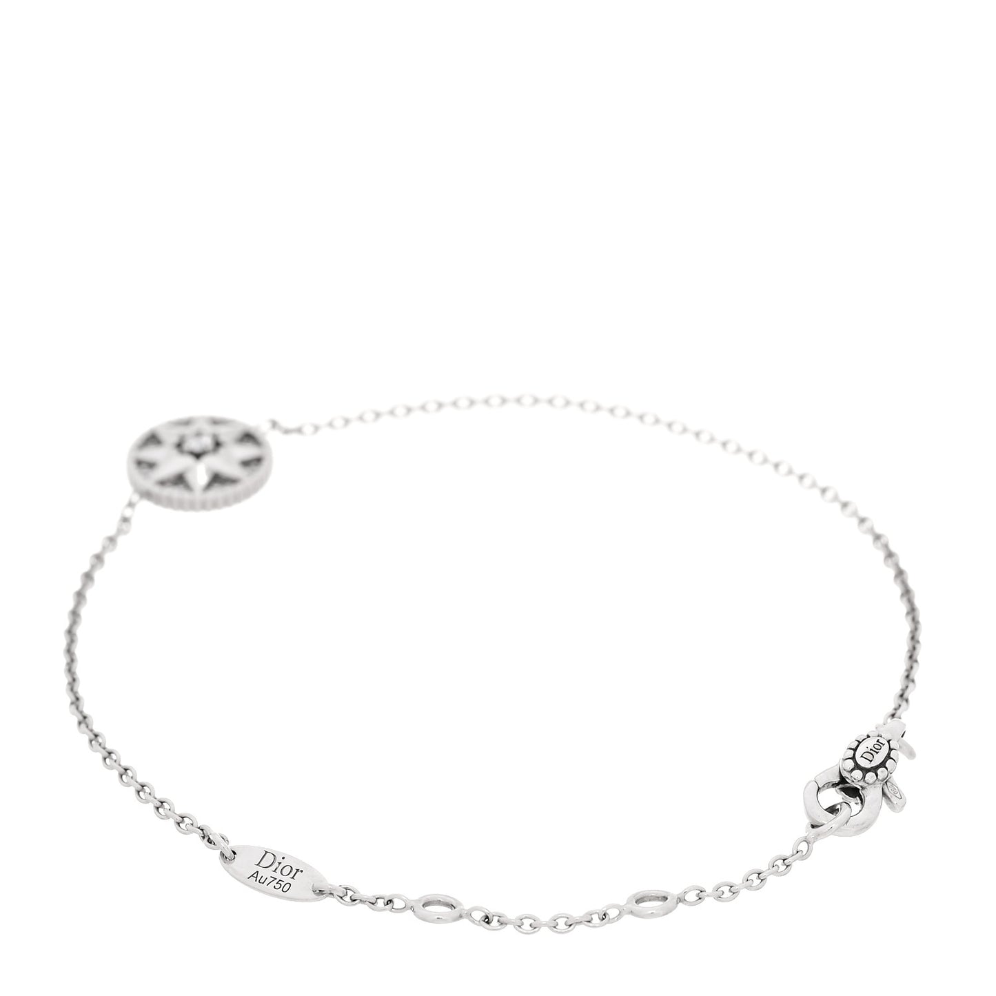 18K White Gold Pave Diamond Rose Des Vents Bracelet