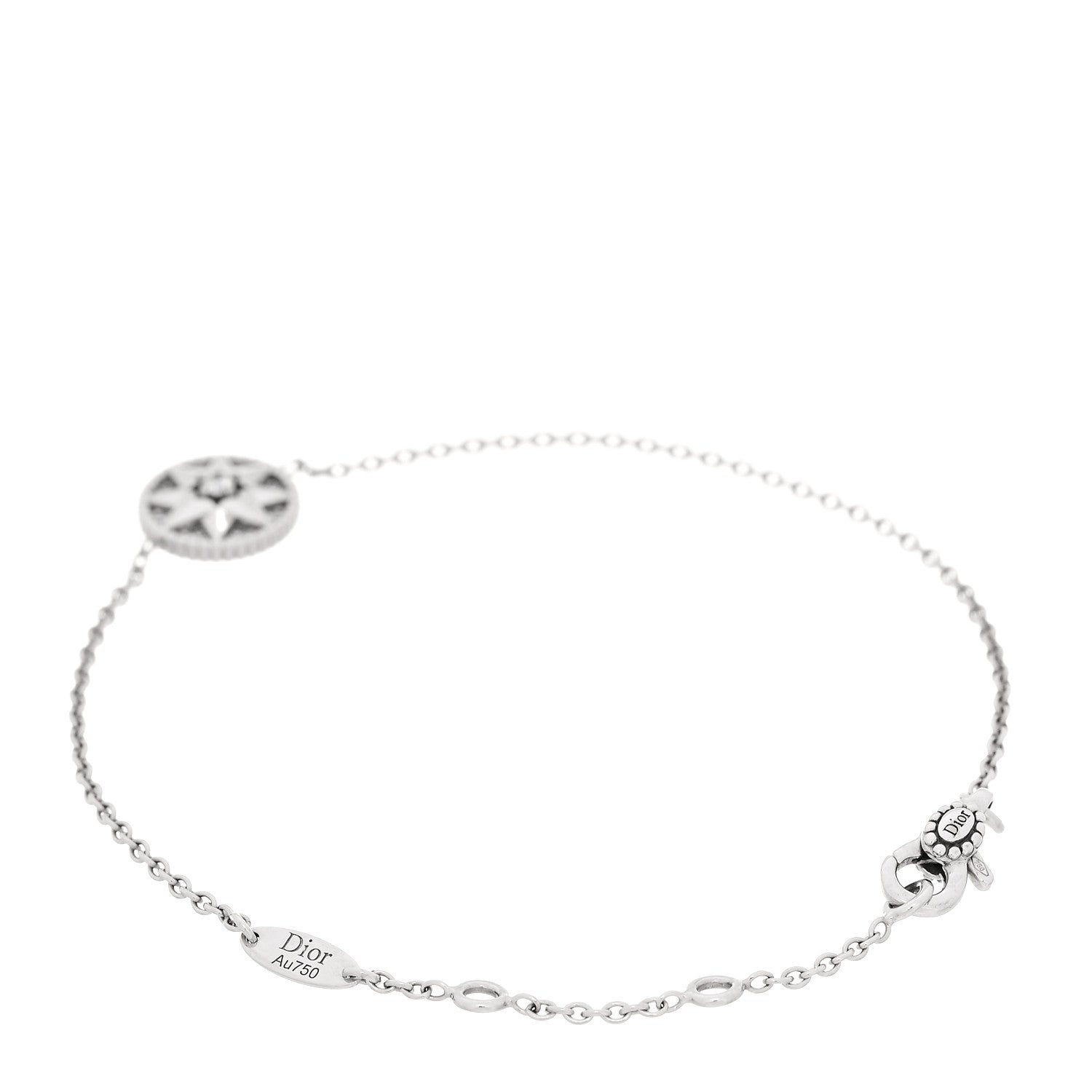 Christian Dior 18K White Gold Pave Diamond Rose Des Vents Bracelet 3 of 6