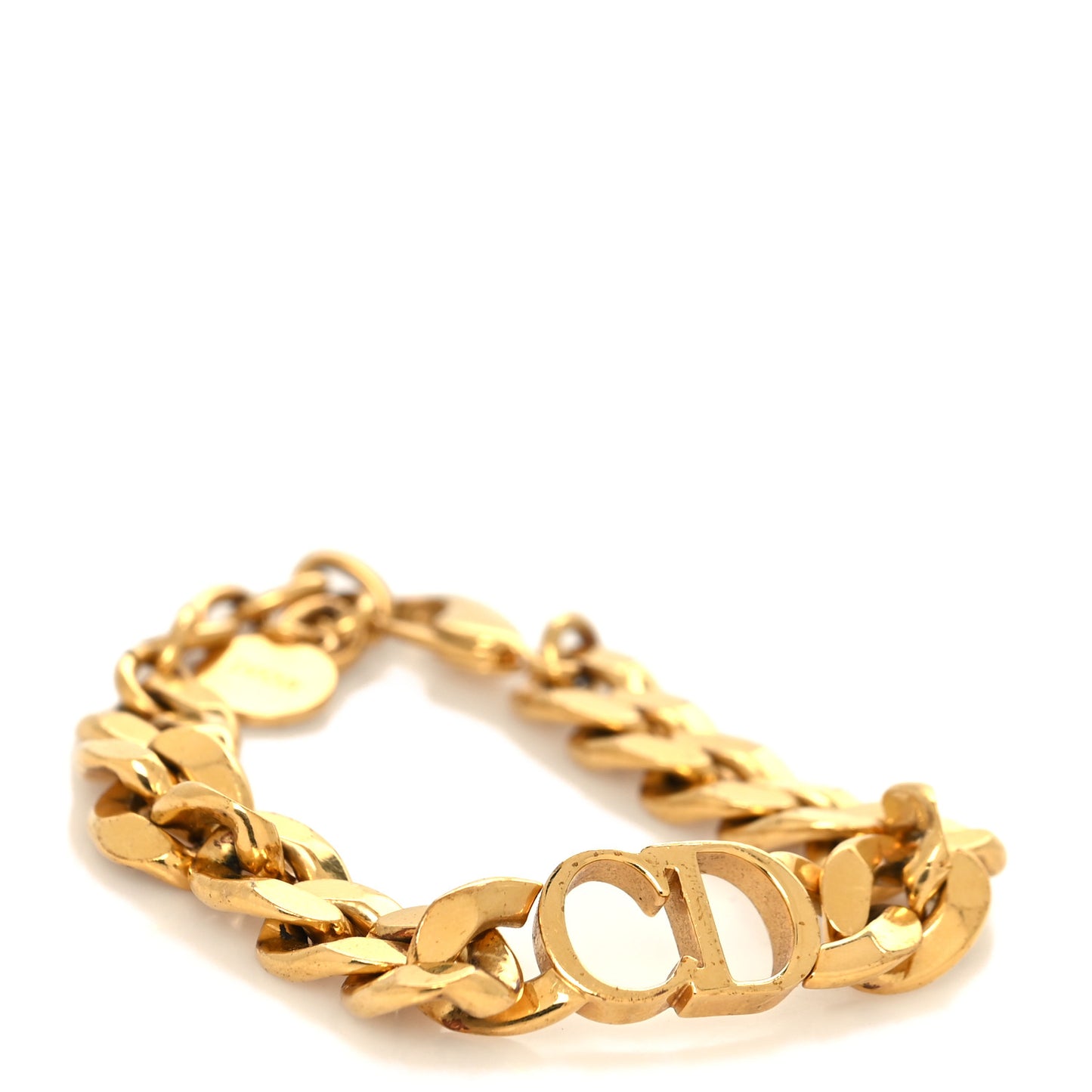 Brass CD Icon Chain Bracelet Gold