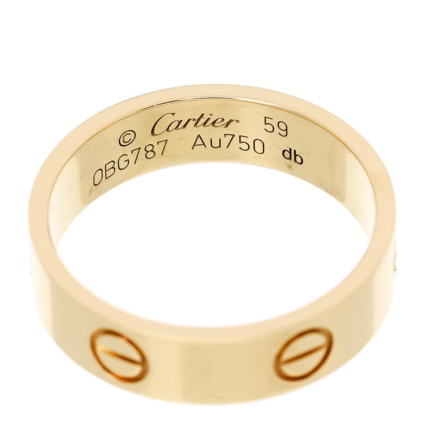 18K Yellow Gold 5.5mm LOVE Ring 59 8.75