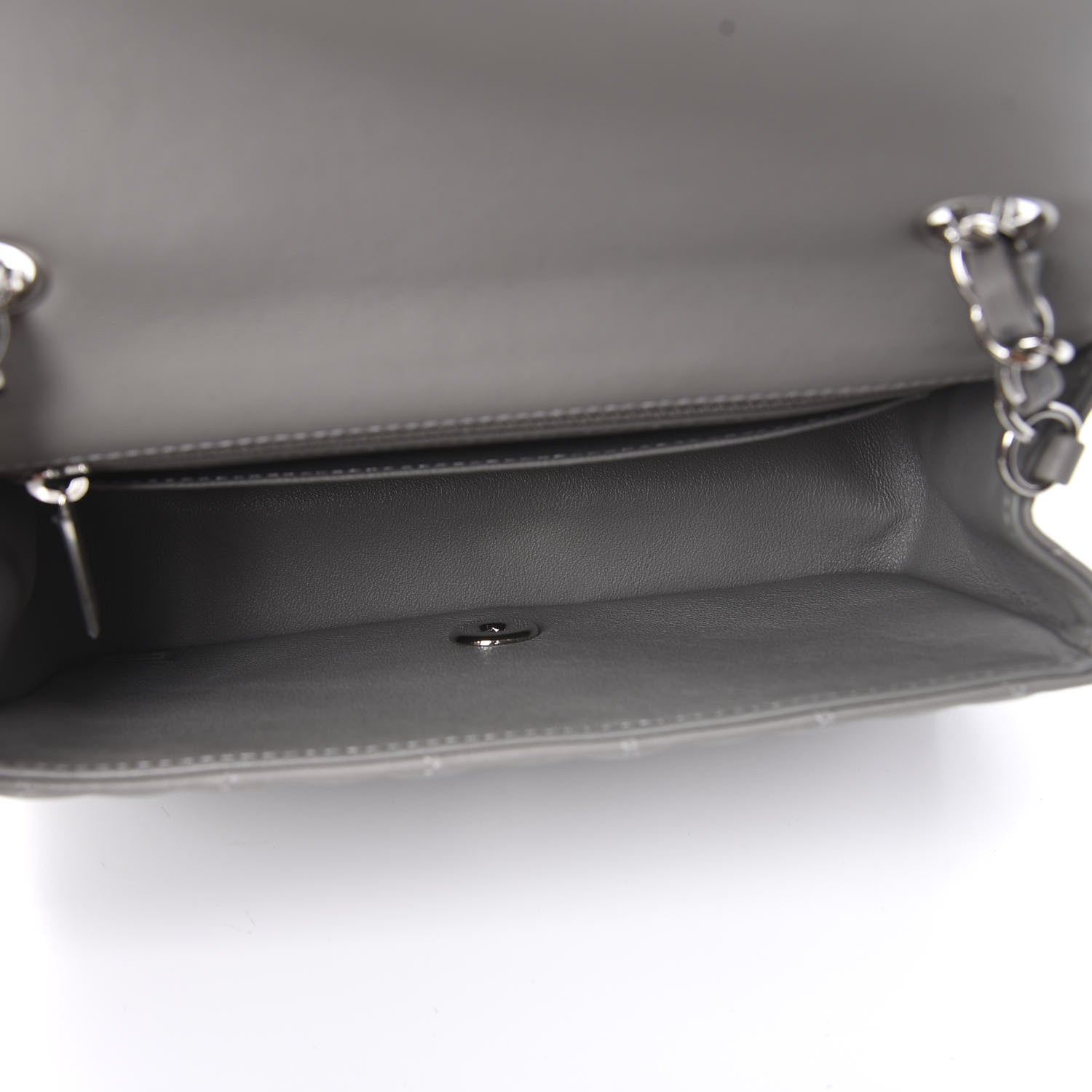 Chanel Lambskin Quilted Mini Rectangular Flap Grey 5 of 11