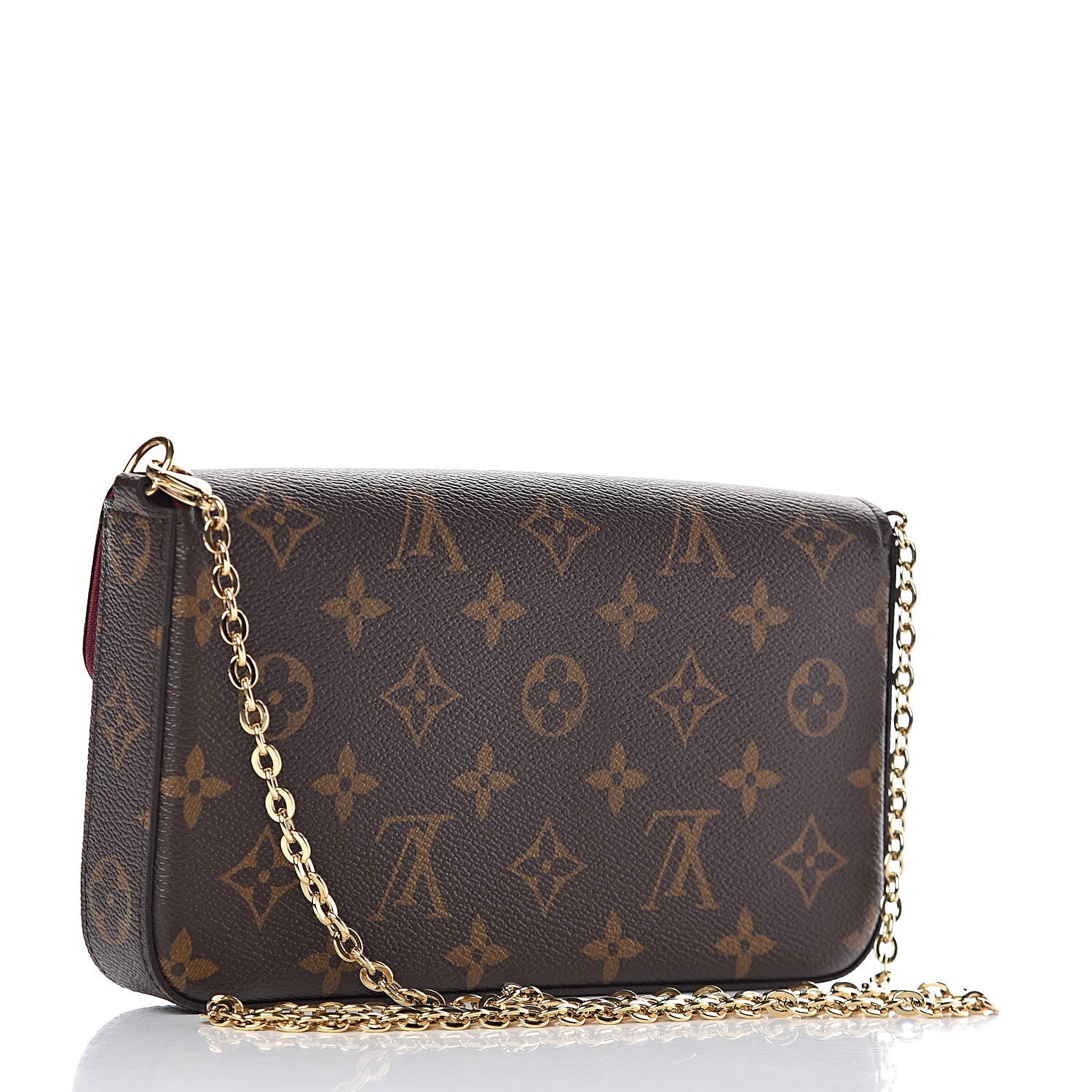 Louis Vuitton Monogram Pochette Felicie Chain Wallet Fuchsia 4 of 12