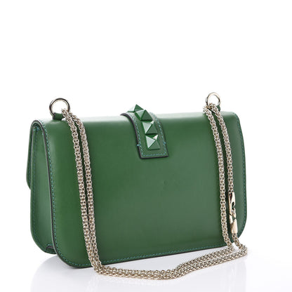 Valentino Garavani Vitello Medium Glam Lock Rockstud Flap Pop Green 3 of 8