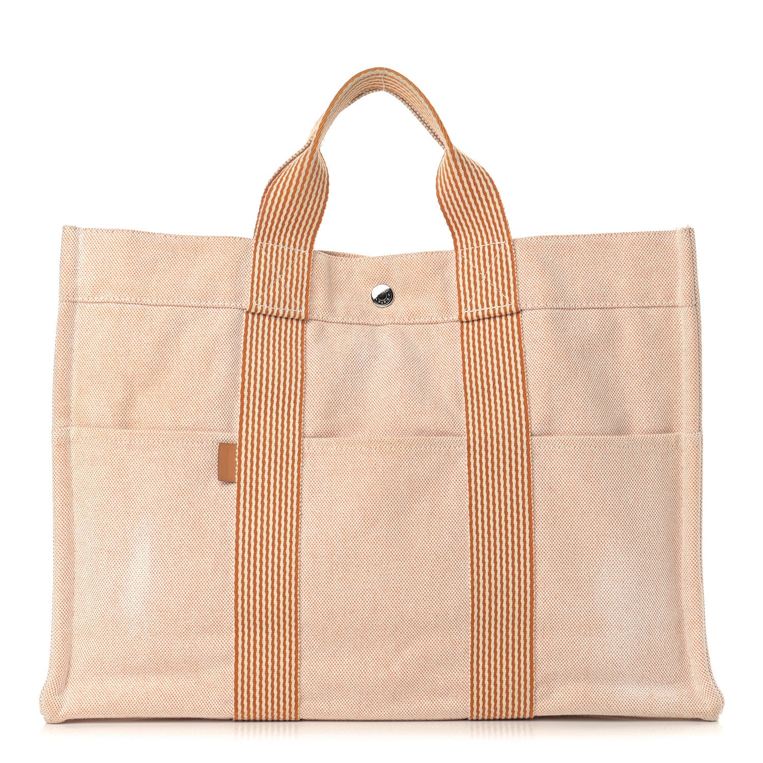 Hermes Canvas Herline MM Tote Orange 1 of 13