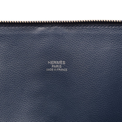 Hermes Evercolor 1923 Bolide 45 Baseball Bag Bleu De Malte Blanc 6 of 10