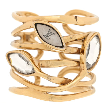 Louis Vuitton Crystal Wish Bone Ring S Gold 1 of 6