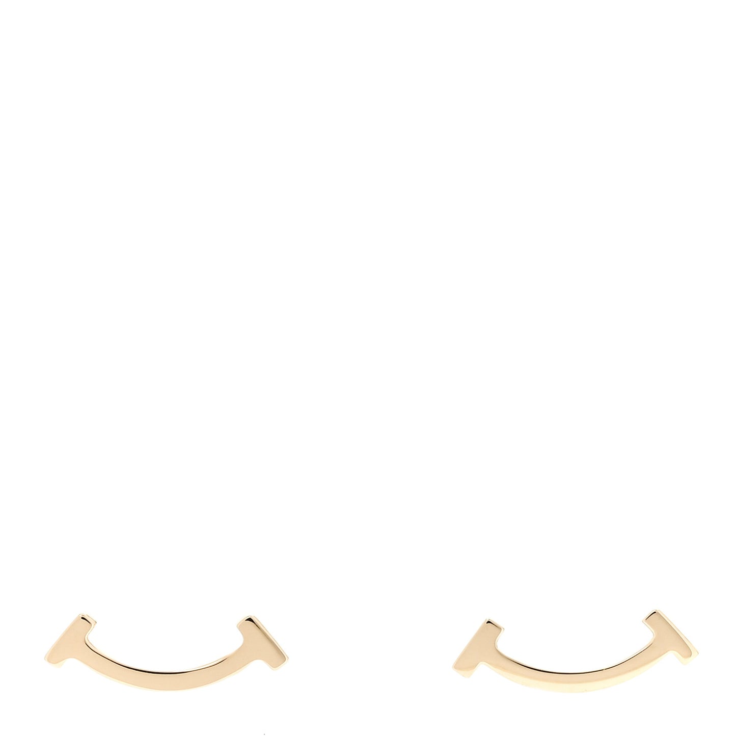 18K Yellow Gold T Smile Stud Earrings