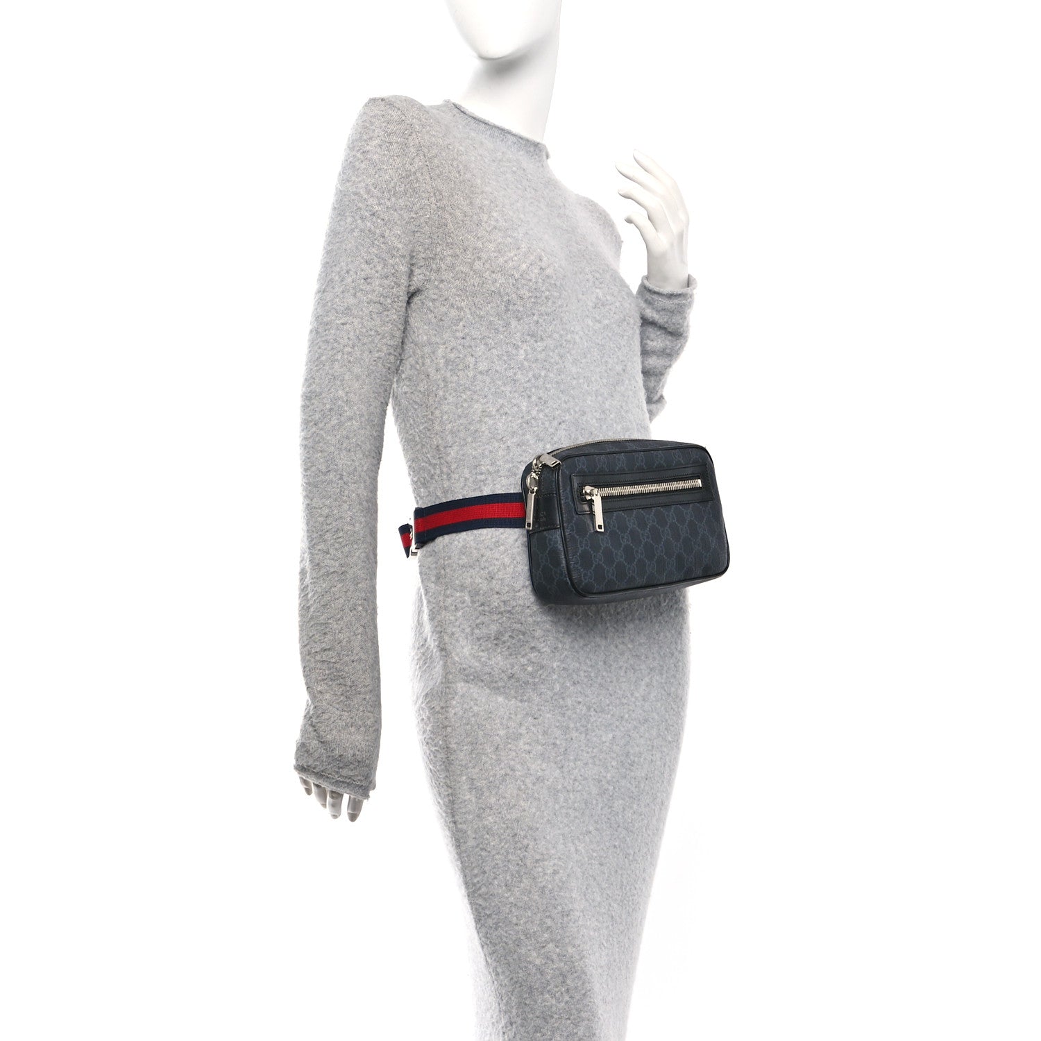 Gucci Soft GG Supreme Monogram Web Belt Bag Black Grey 2 of 10