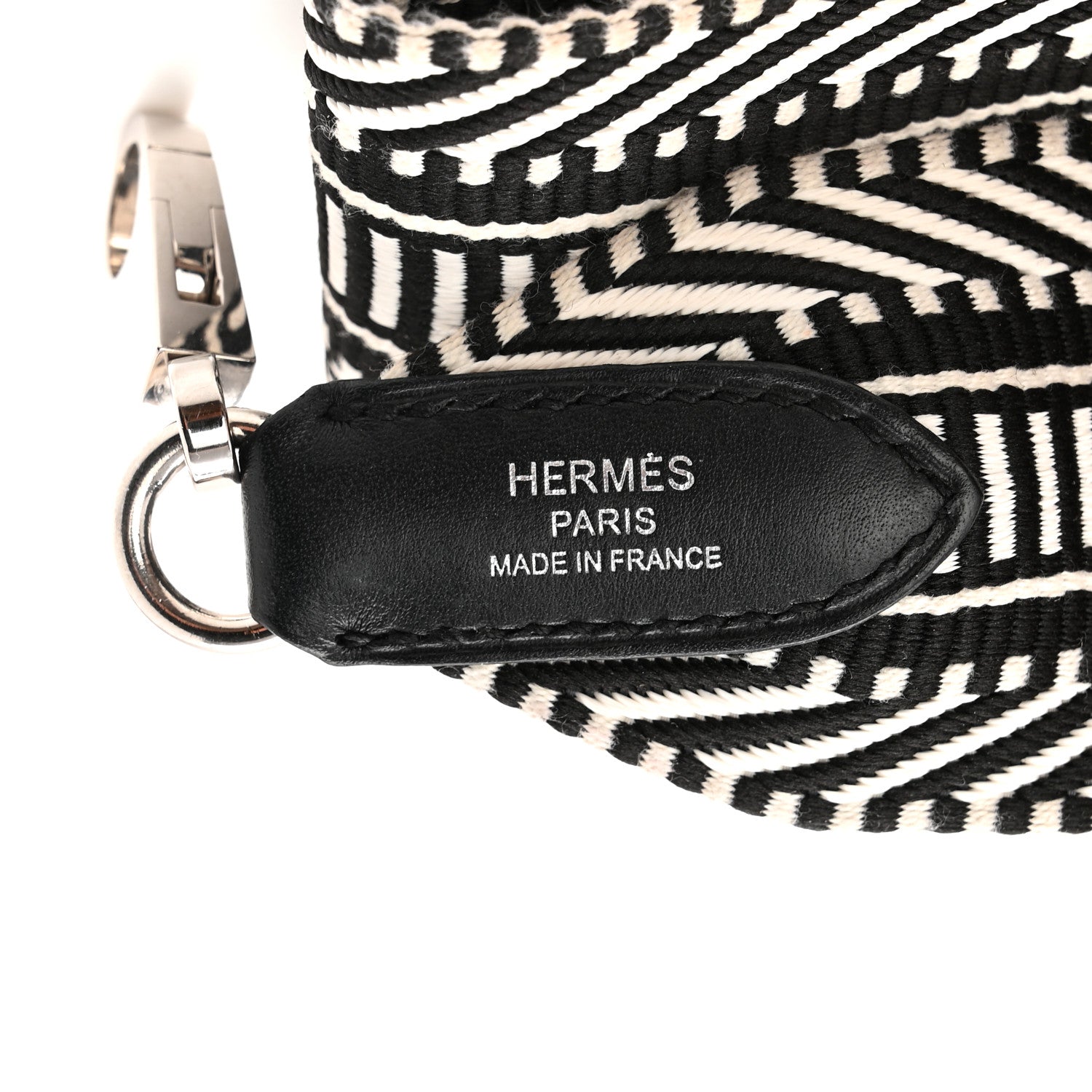 Hermes Toile Swift 50mm Sangle Cavale Shoulder Strap Black Ecru 4 of 5