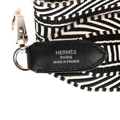 Hermes Toile Swift 50mm Sangle Cavale Shoulder Strap Black Ecru 4 of 5