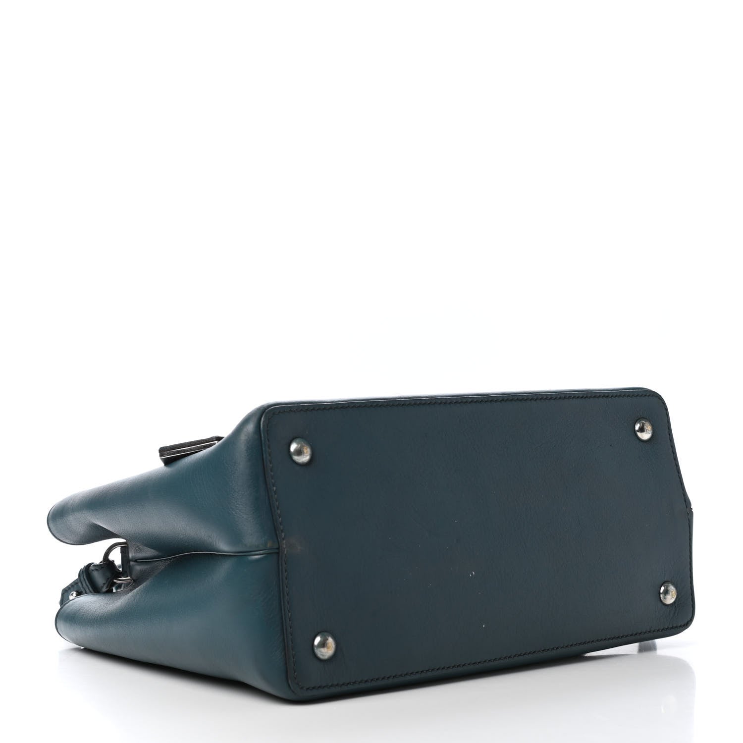 Fendi Vitello Dolce Century Petite 2Jours Tote Pavone Albicocca 4 of 6