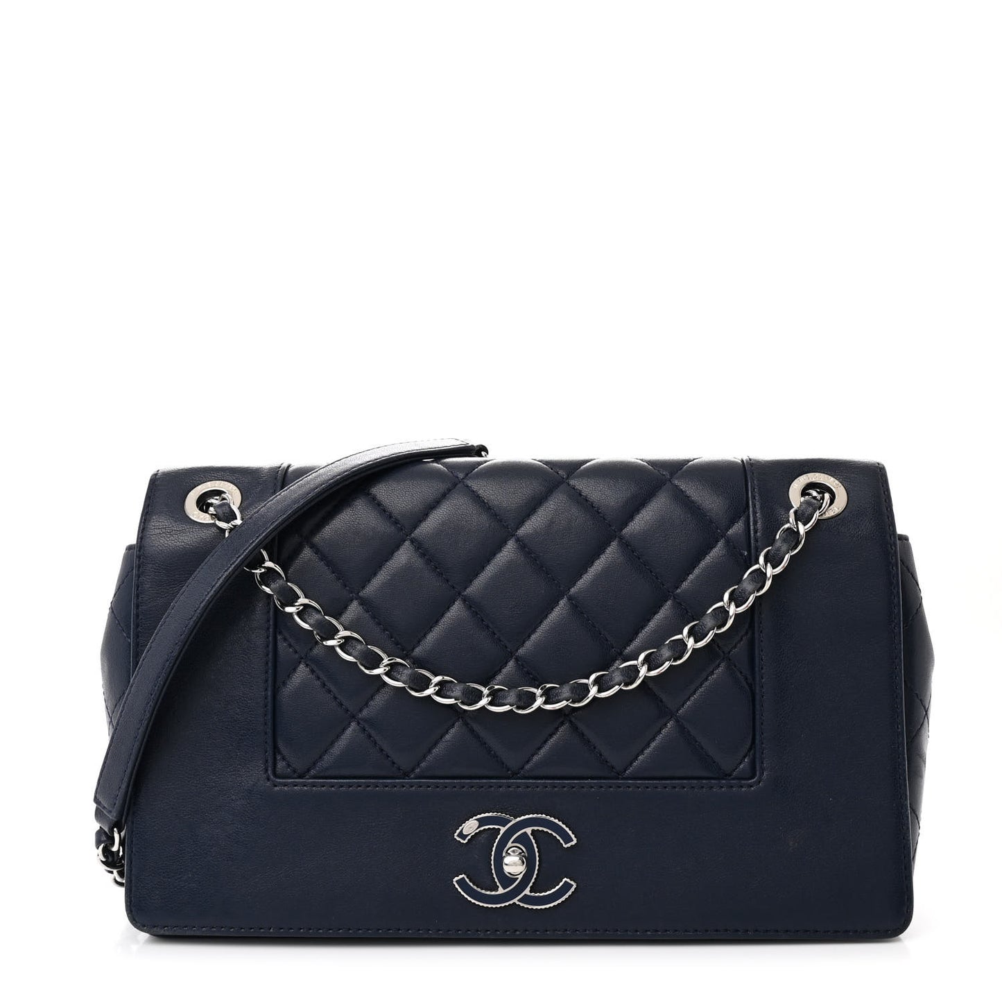 Sheepskin Quilted Vintage Mademoiselle Flap Dark Navy