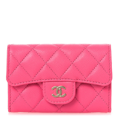 Chanel Caviar Quilted Flap Card Holder Wallet Pink 1 of 10