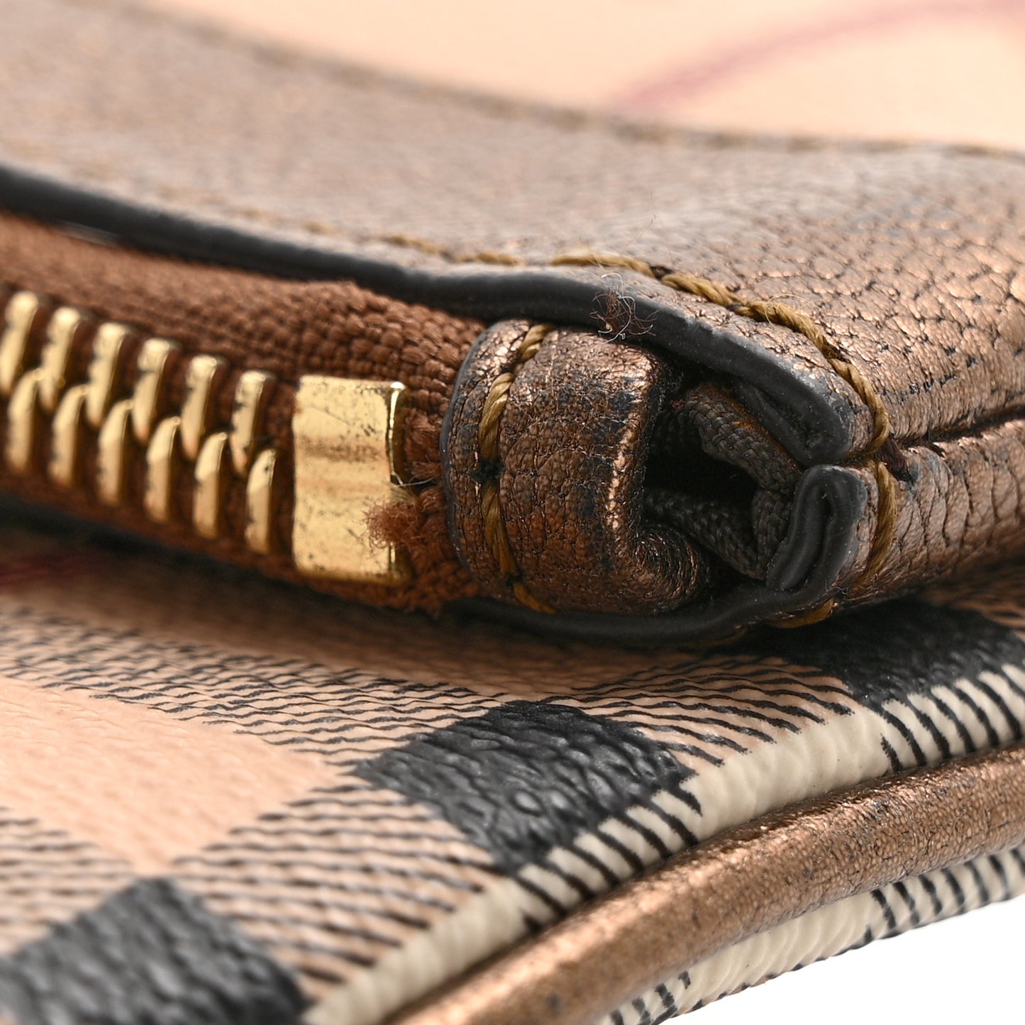 Haymarket Check Metallic Adeline Foldover Clutch Brown