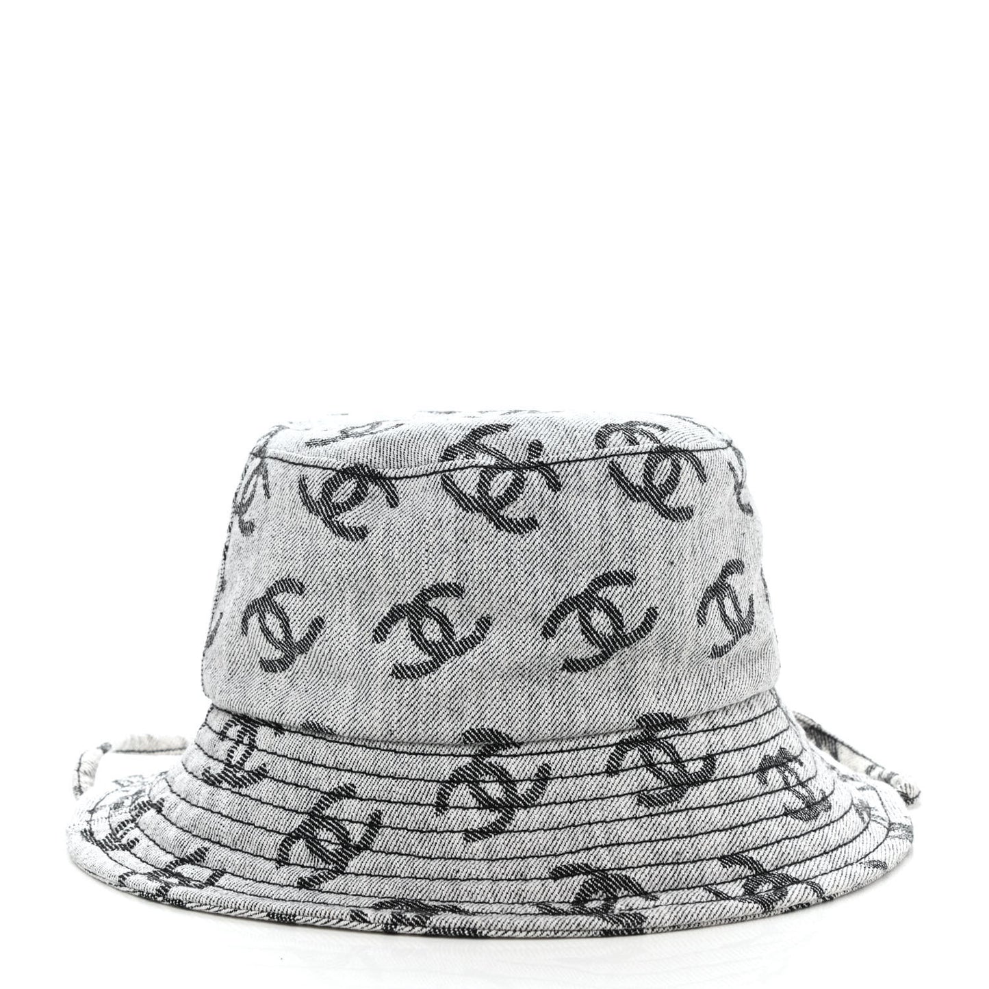 Denim CC Bucket Hat M White Black