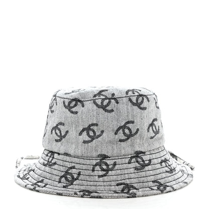 Chanel Denim CC Bucket Hat M White Black 6 of 8