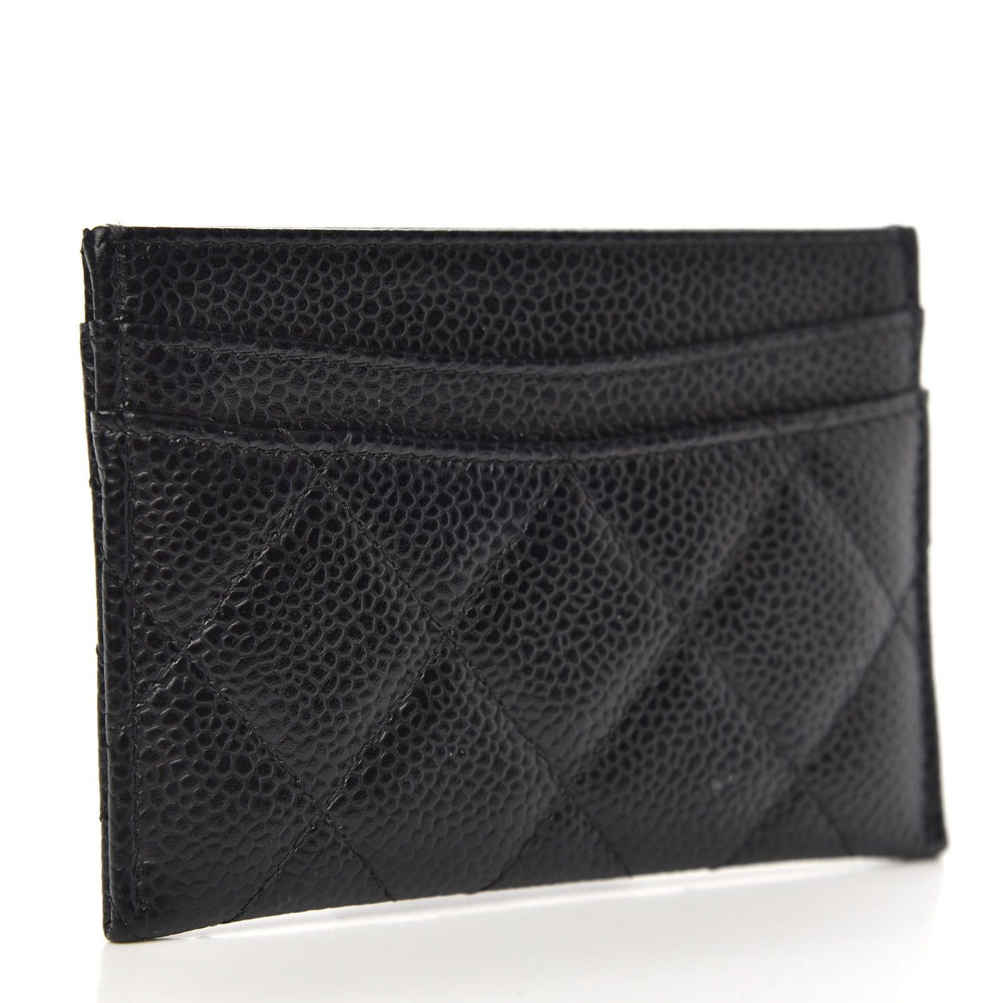 Caviar Quilted Card Holder Black