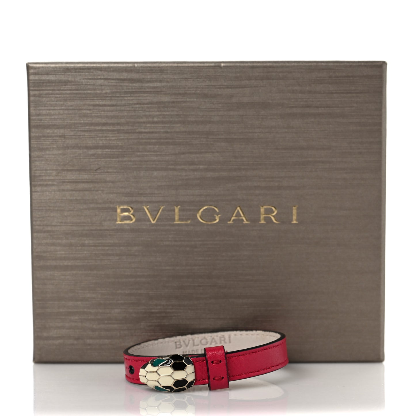 Calfskin Serpenti Forever Bracelet L Bright Rose