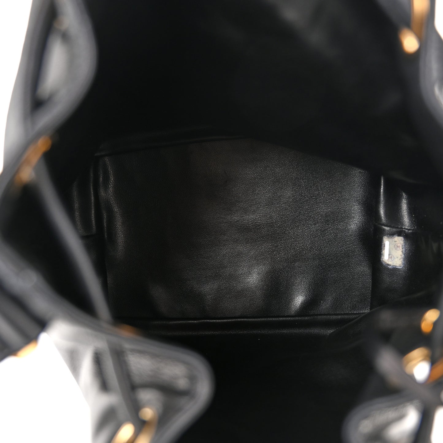 Lambskin CC Drawstring Bag Black