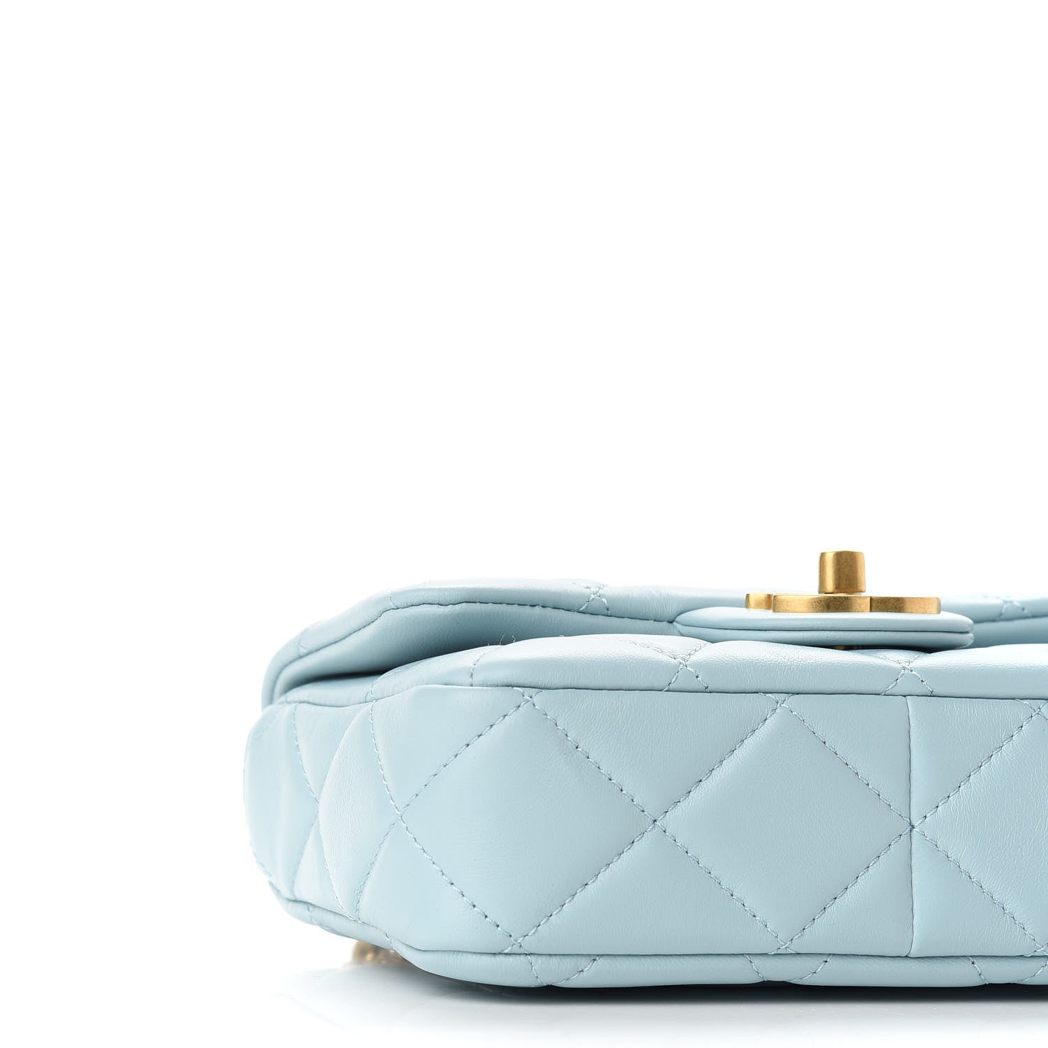 Chanel Lambskin Enamel Quilted Mini Pending CC Square Flap Light Blue 8 of 9