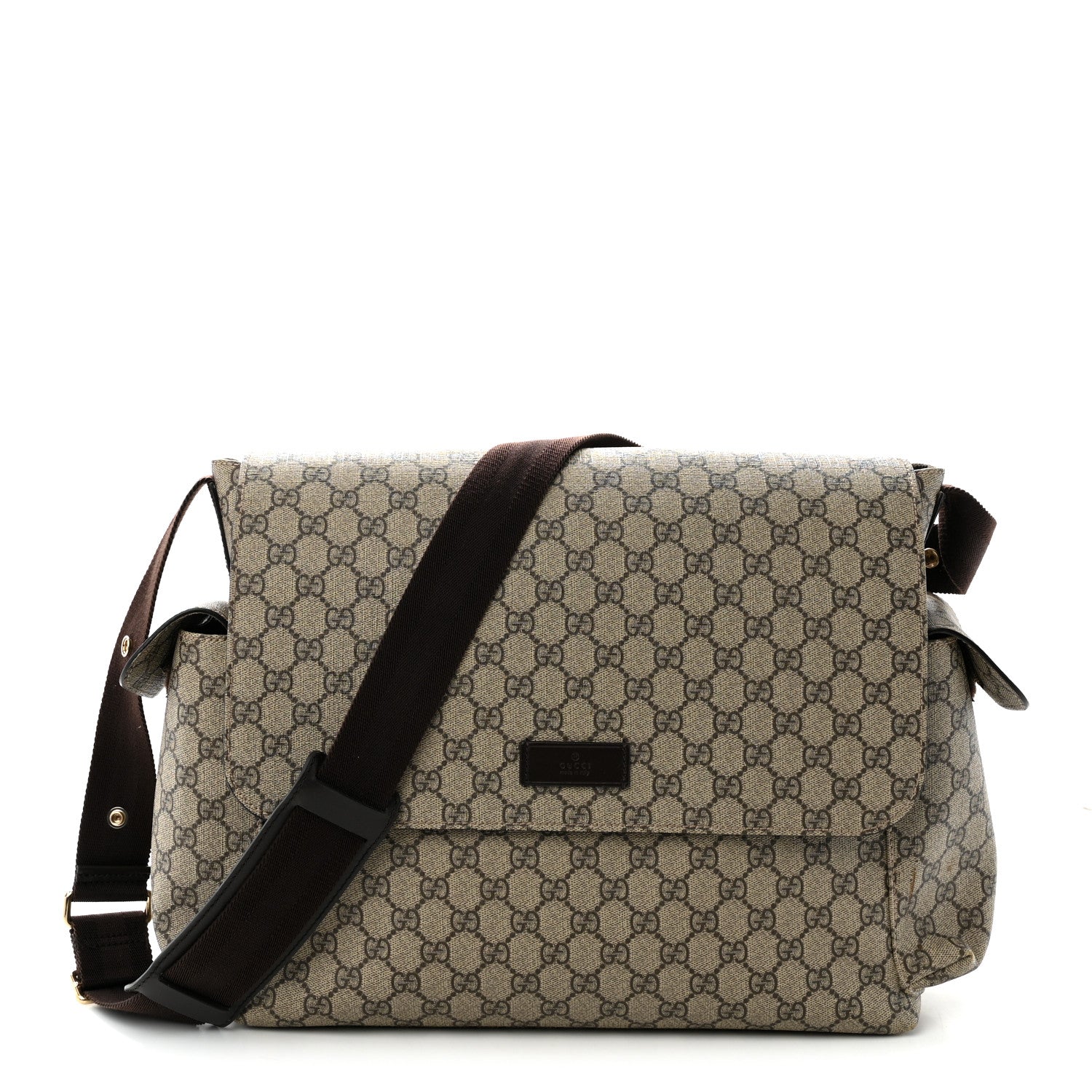 Gucci GG Plus Monogram Messenger Diaper Bag Dark Brown 1 of 13