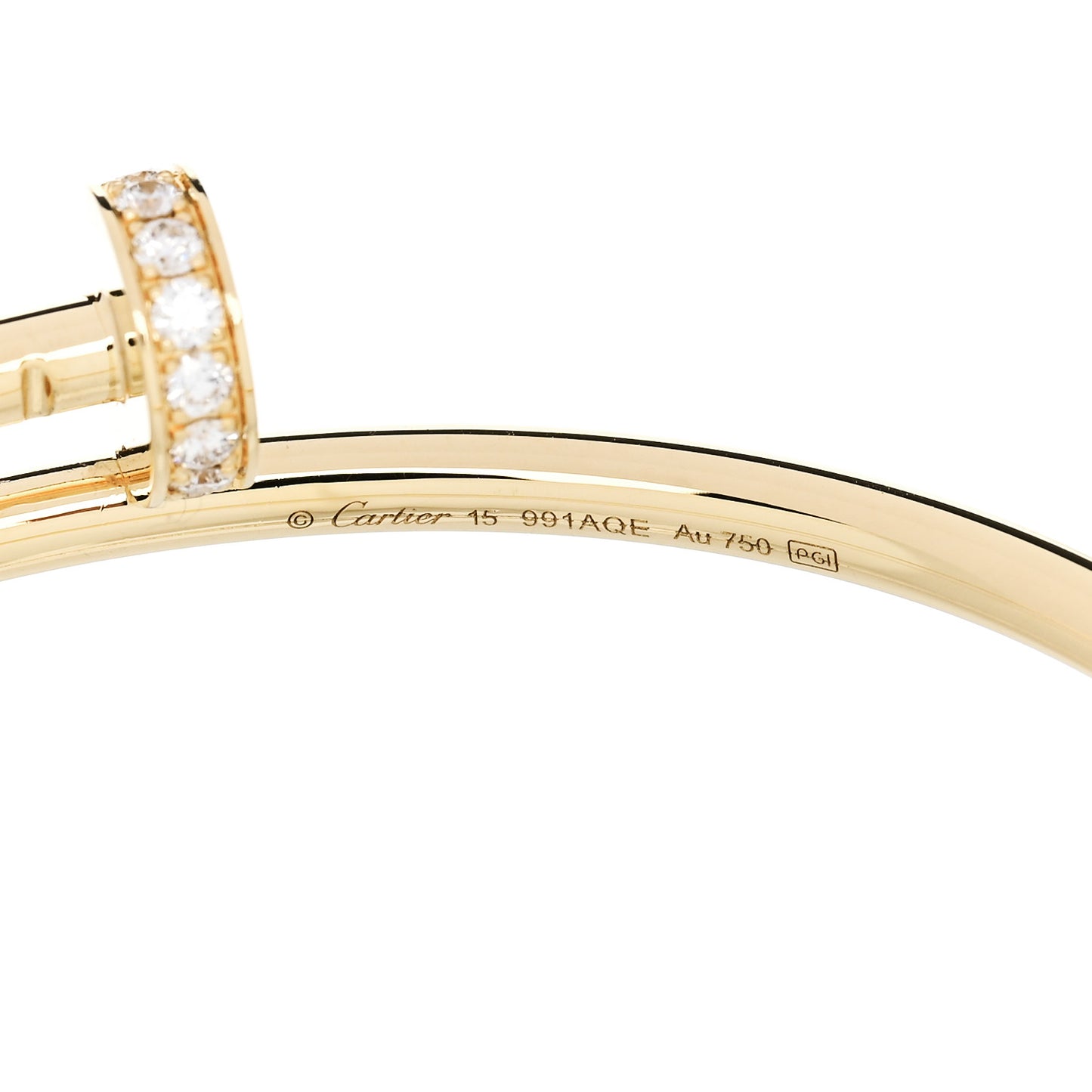 18K Yellow Gold Diamond Small Juste Un Clou Bracelet 15